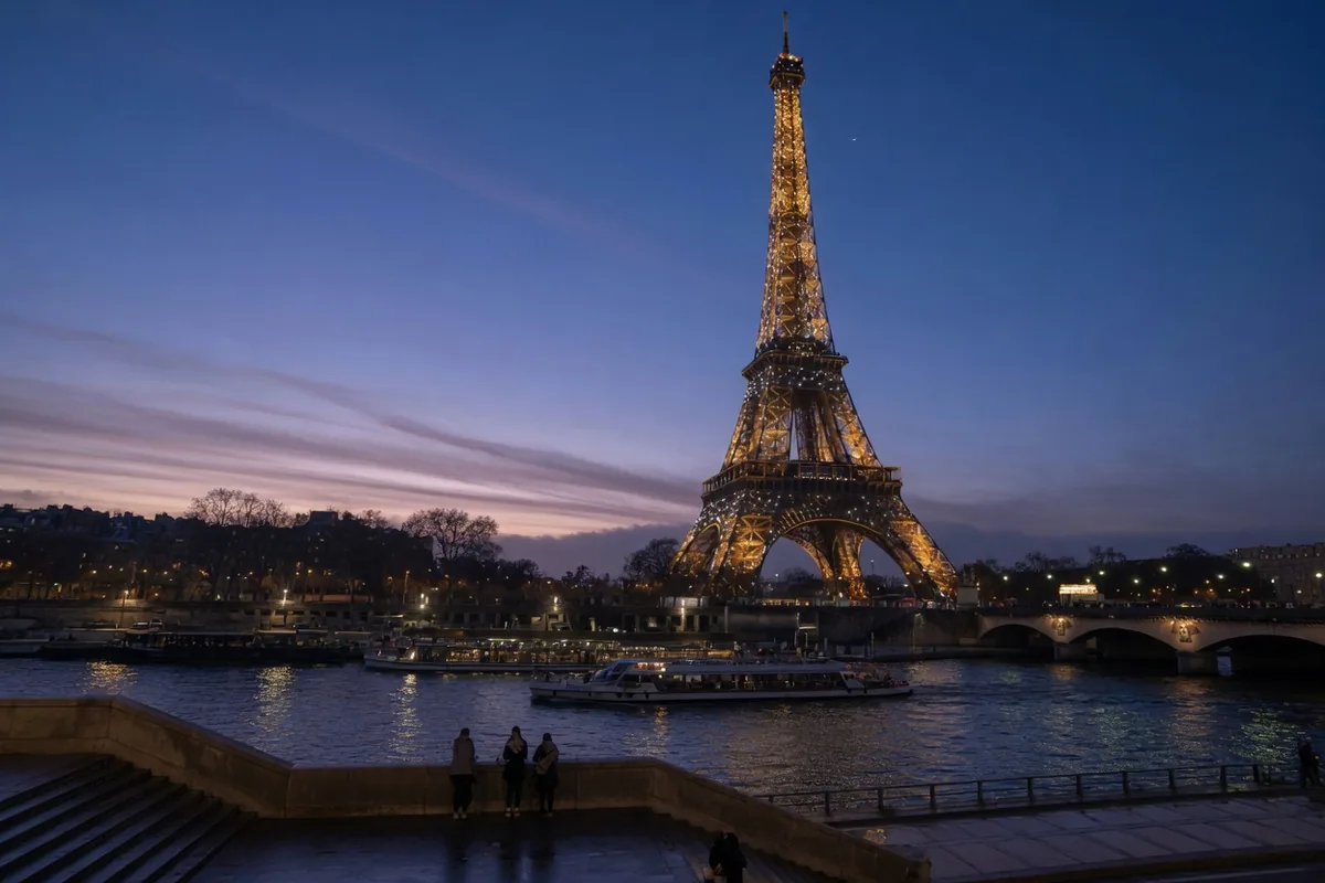 The Eiffel Tower — later in the day.